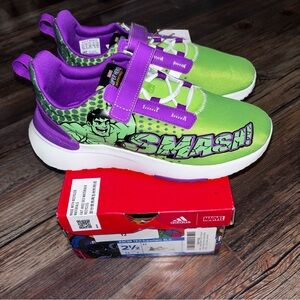 Adidas Kid's Boys Racer TR21 Superhero Sneaker Semi Green/Purple Hulk Size 2.5